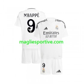 Completo Calcio Real Madrid Kylian Mbappé 9 Bambino Divisa Prima 2024-2025
